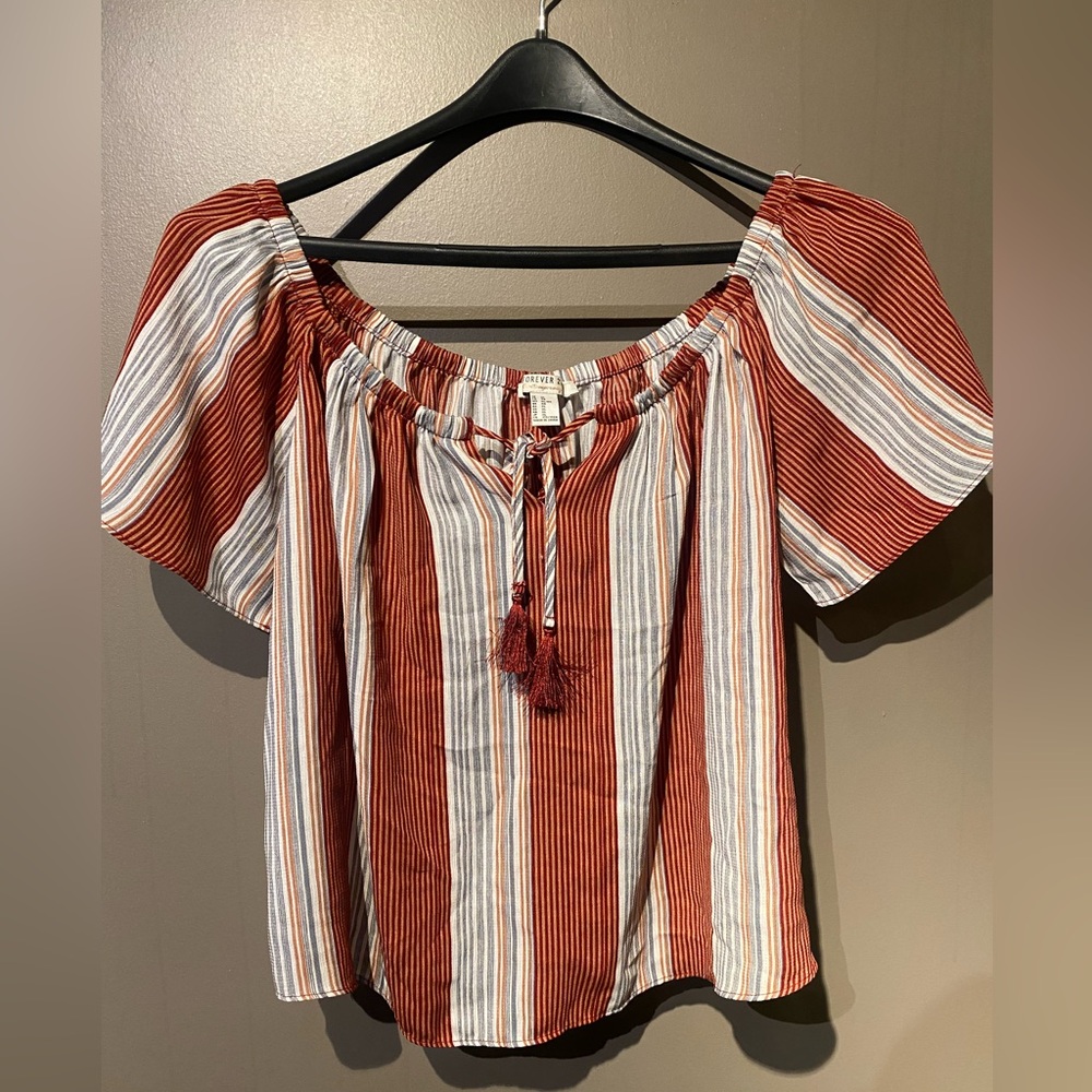 Forever 21 Stripe Blouse Size XL